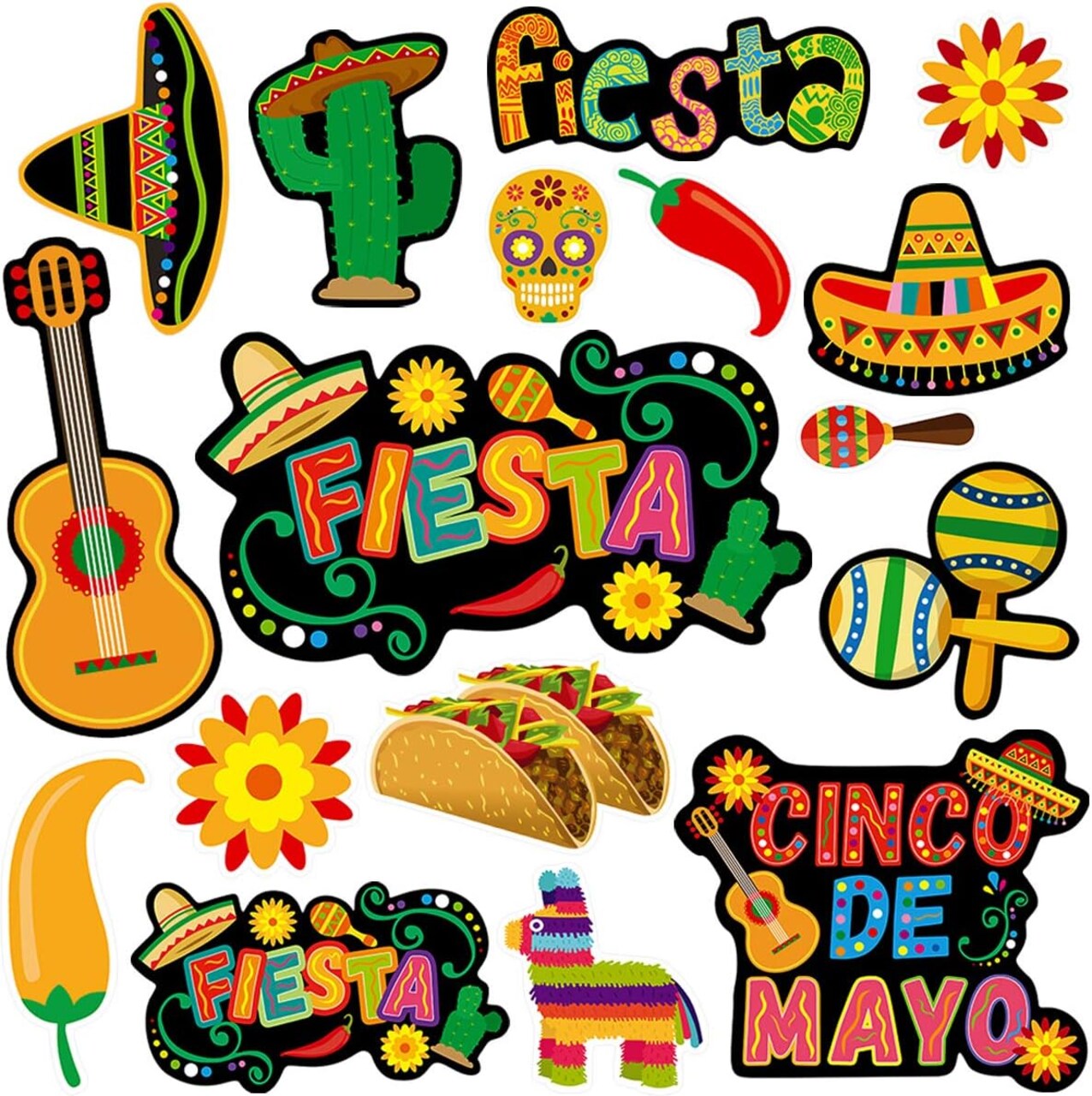 Let's Fiesta Cutouts Cinco De Mayo Festival Cut-Outs Mexican Party 30 Count